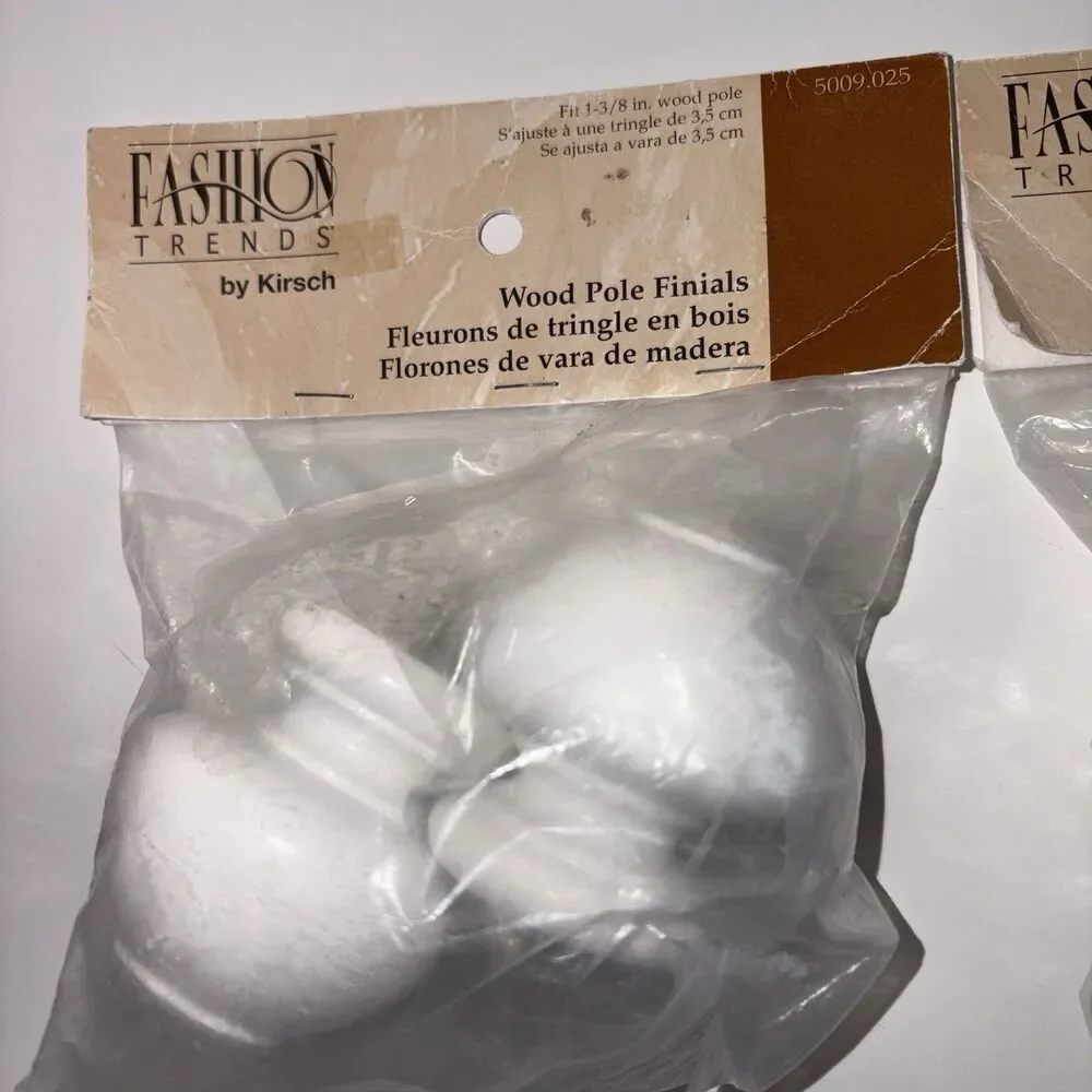 Kirsch Wood Trends Classics White Wood Ball Finial Fits 1 - 3/8